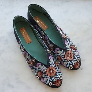 Anthropologie Llani Beaded Ballet Flats Size 39